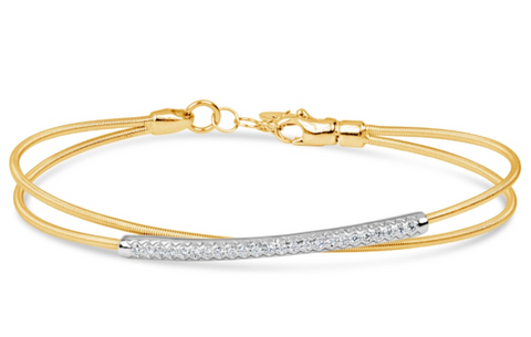 yellow gold diamond tubogas bangle bracelet
