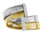 yellow gold and white gold diamond tubogas wrap bracelet