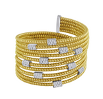 18kt Yellow Gold Diamond Tubogas Wrap Bracelet (.86 ctw)