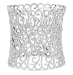 white gold diamond swirl cuff bracelet