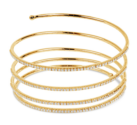 yellow gold diamond wrap bracelet