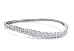 white gold diamond cluster bangle