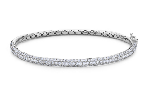 white gold pave diamond bangle bracelet