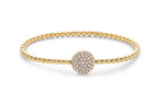 yellow gold stretchable diamond bead bracelet