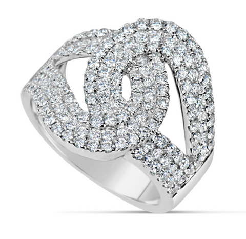 white gold diamond loop ring