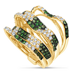 yellow gold tsavorite sapphire and diamond ring