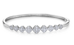 white gold diamond cluster fashion bangle