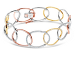 rose gold white gold and yellow gold diamond fashion bracelet