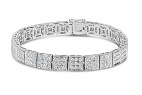 18kt White Gold Diamond Cluster Bracelet (4.50 ctw)