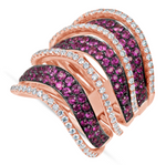 rose gold pink sapphire and diamond fashion ring