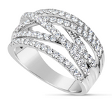 white gold diamond crossover ring