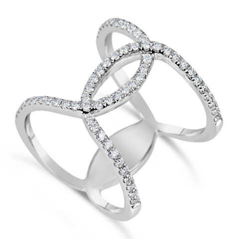 white gold diamond loop ring