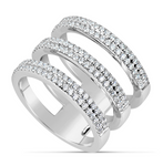 white gold triple row diamond fashion ring