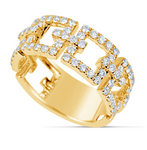 yellow gold squared diamond fashion ring