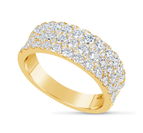yellow gold diamond pavé wedding band