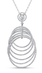 white gold circle diamond statement pendant