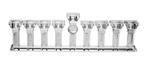 short crystal kosher menorah with stones