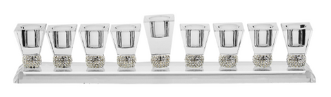 short crystal menorah with rhinestones