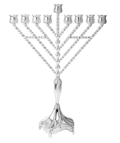 tall silver plated menorah