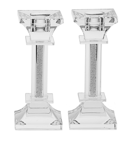 small crystal candleholders with stones