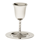 stainless steel kiddush cup with tray