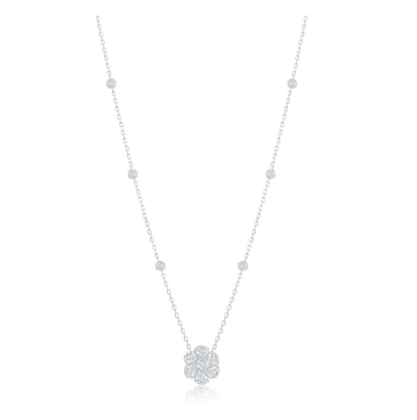 14kt White Gold Diamond Cluster Necklace (1.82 ctw)