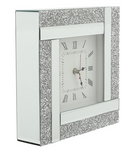 Silver Glittered Table Clock