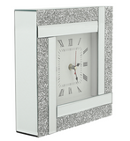 Silver Glittered Table Clock