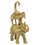 Gold Stacking Animals Sculpture