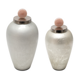 17" Silver Vase w/ Blush Knob