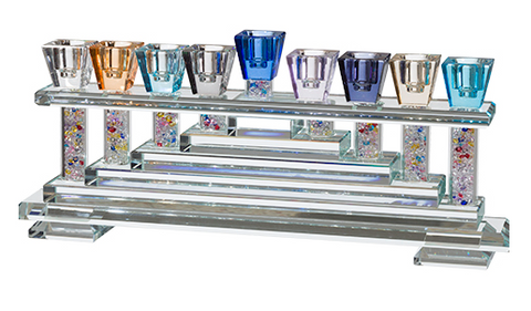 colorful crystal menorah