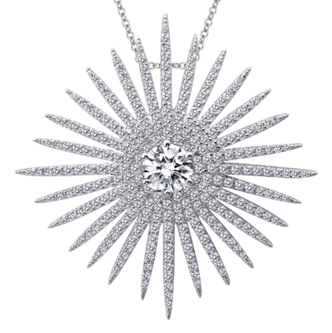 lafonn sunburst pendant necklace 