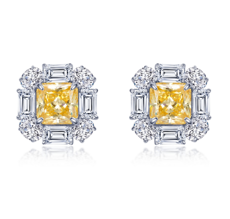 lafonn simulated canary diamond earrings