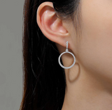 lafonn open circle drop earrings on female