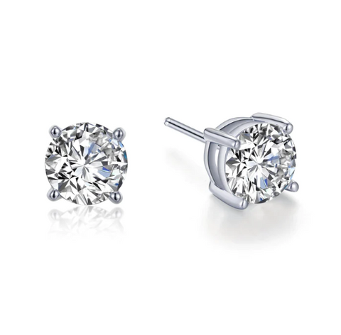 lafonn 3 ctw solitaire stud earrings in white