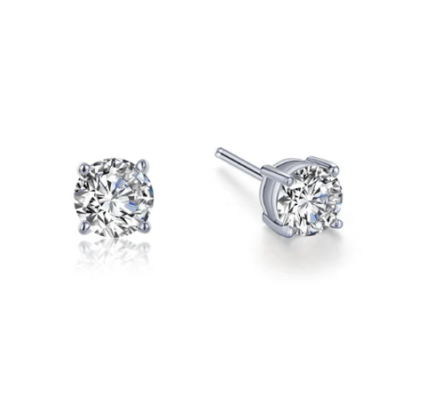 lafonn 1ctw solitaire stud earrings in white