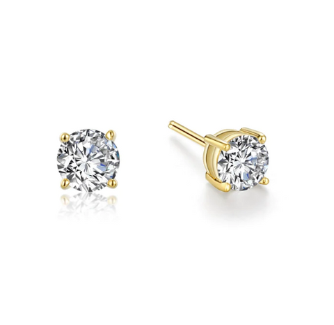 lafonn 1.50 ctw solitaire stud earrings in yellow