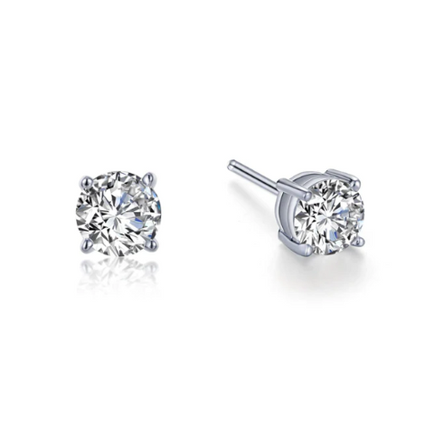 lafonn 1.50 ctw solitaire stud earrings in white