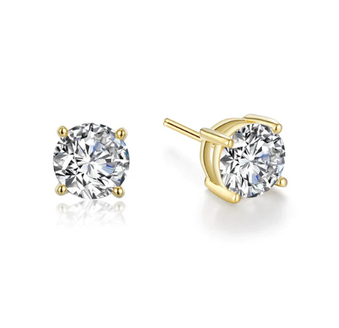 lafonn 2 ctw solitaire stud earrings in yellow