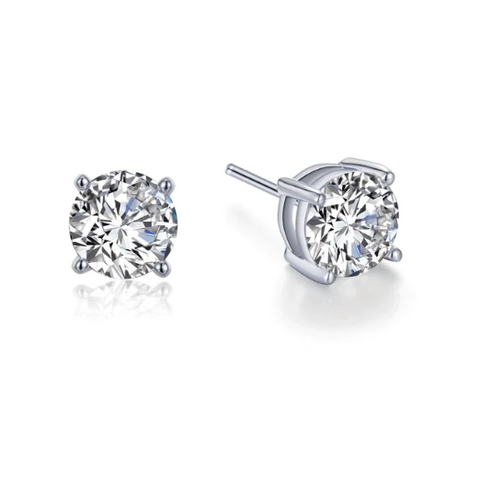 lafonn 2.50 ctw solitaire stud earrings in white