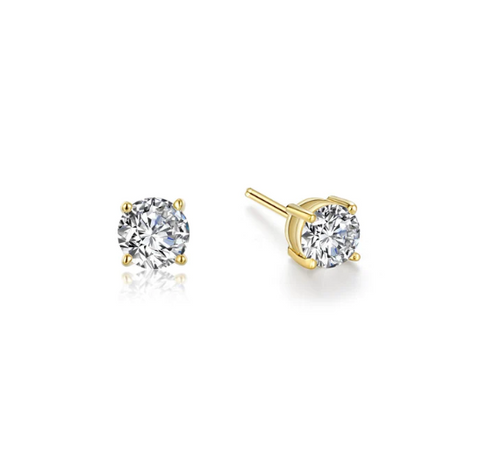 lafonn 0.50 ctw solitaire stud earrings in yellow