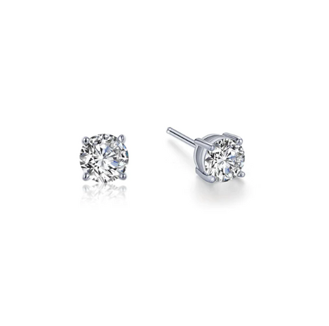 lafonn 0.50 ctw solitaire stud earrings in white