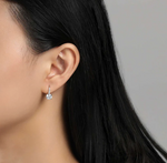 lafonn solitaire drop earrings on female