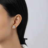 lafonn baguette stud earrings on female