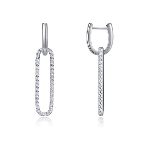 lafonn paperclip drop earrings