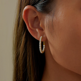 lafonn 20mm inside out hoop earrings in yellow on female