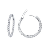 lafonn inside out hoop earrings in white