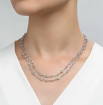lafonn classic station necklace in white on female