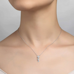 lafonn past present future necklace on female