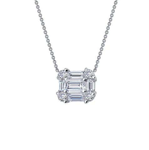 lafonn baguette halo necklace